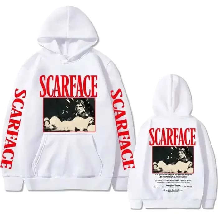 Vintage années 90 film Scarface Tony Montana sweat à capuche pour homme décontracté
