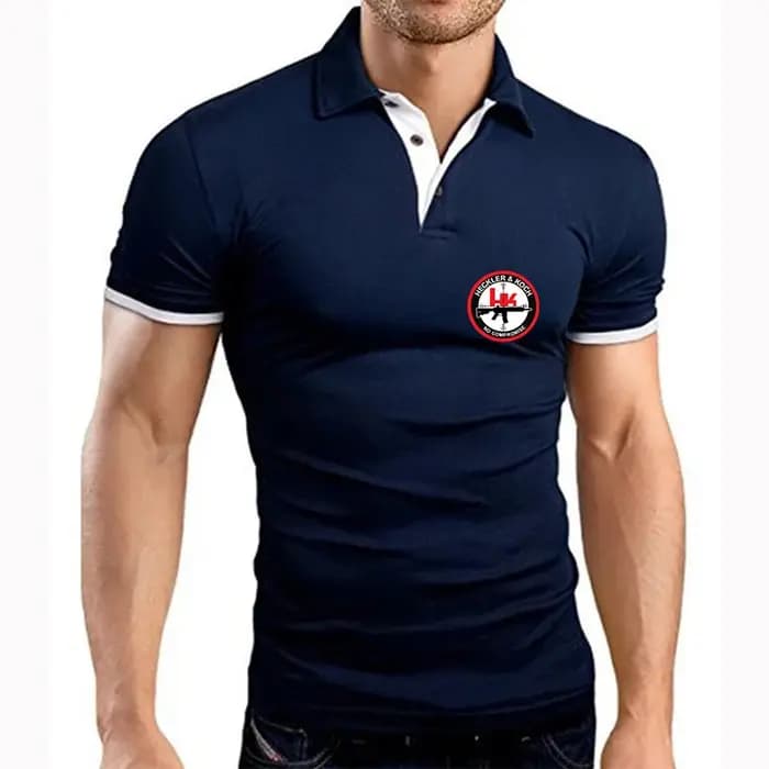 Hk Heckler Koch pas d'arrivée 2025 nouvelle mode Polo hommes décontracté col rabattu à manches courtes été Slim Fit hauts