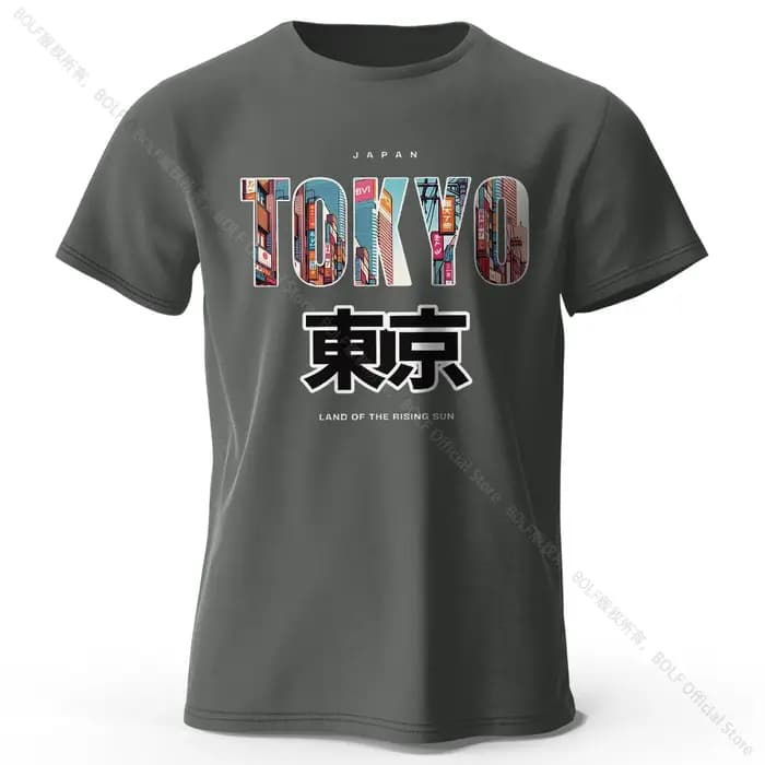 Tokyo imprimé mode avant 100% coton T-Shirt, Ultra doux col rond manches courtes T-Shirt, parfait po