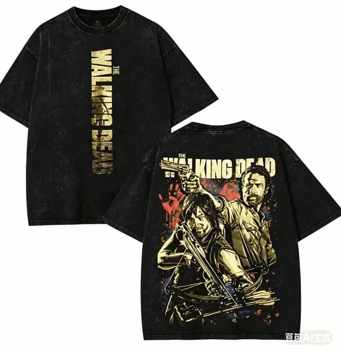 T-shirt délavé The Walking Dead