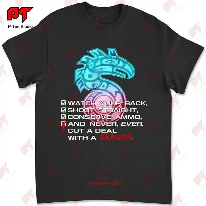 Shadowrun Watch Your Back Shoot Straight Conserve Ammo T-shirt 6WCA