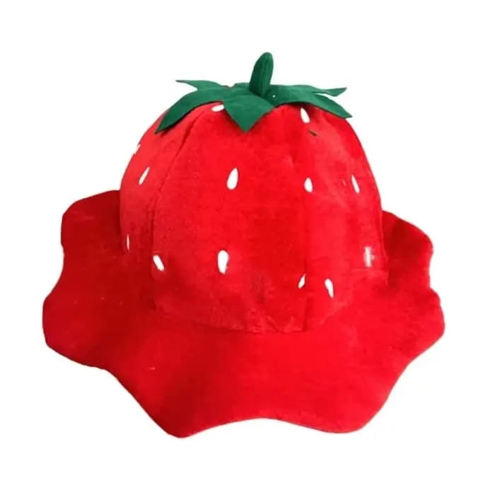 Chapeau en peluche fraise mignon de dessin animé