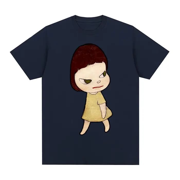 Yoshitomo Nara T-shirt Vintage mignon en coton pour hommes et femmes