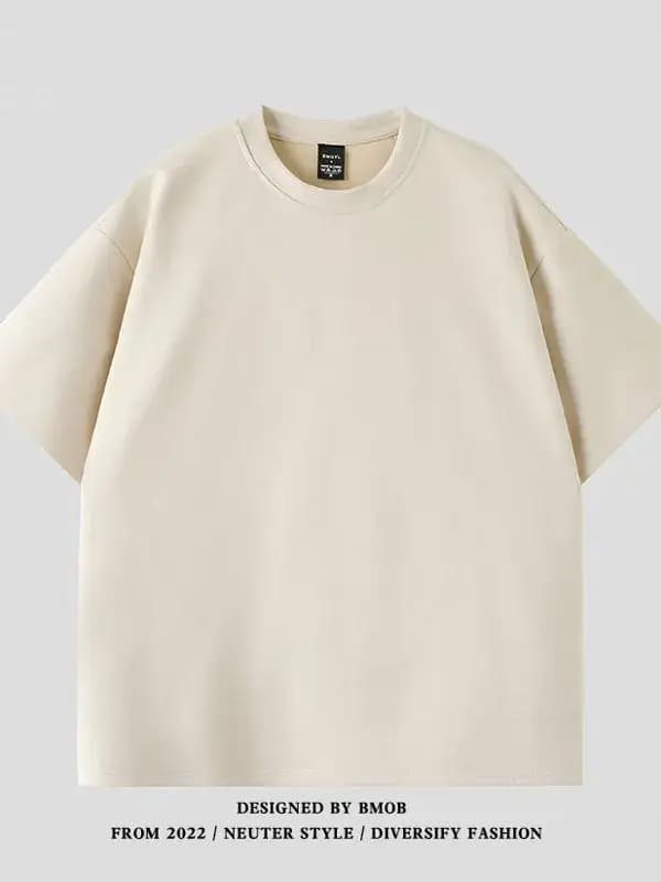 T-shirt à manches courtes en daim pour hommes