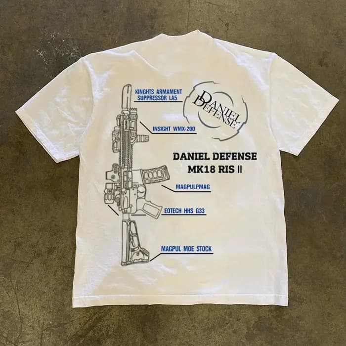 Graphique pour hommes en Daniel Defense MK18 T-Shirt 100% coton évacuant la transpiration respirant de haute qualité
