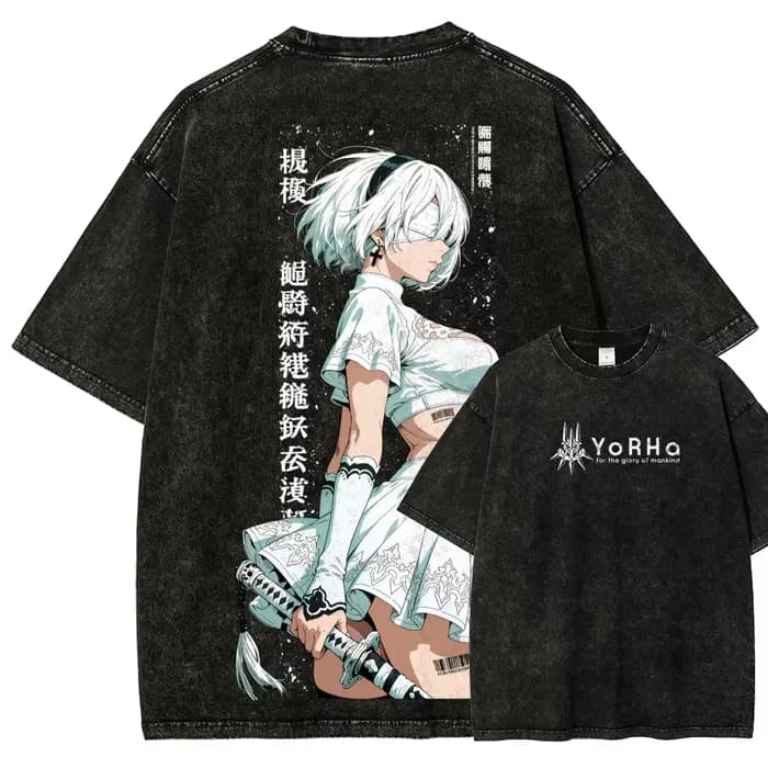 T-shirt délavé Nier Automata