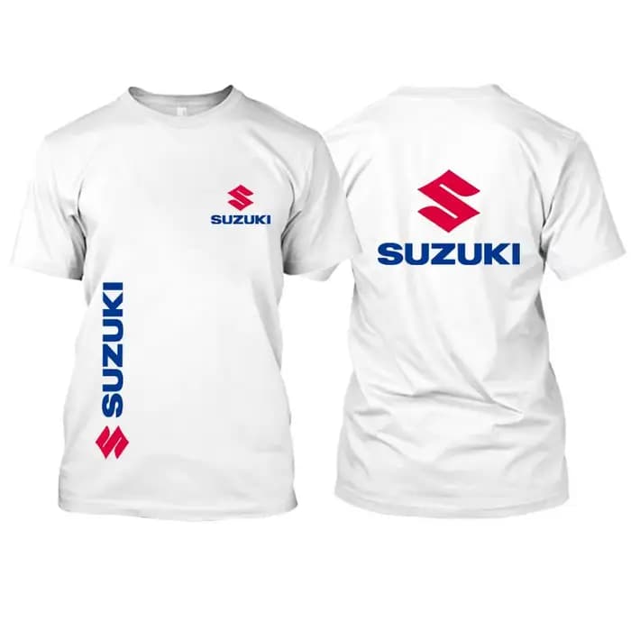 T-shirt d'été en pur coton pour hommes et femmes avec logo Suzuki pour compétition moto et sortie décontractée extérieur