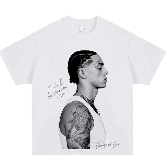 T-shirt graphique Central Cee été 2026 pour homme – Style minimaliste, tee-shirt Hip Hop pour fans d