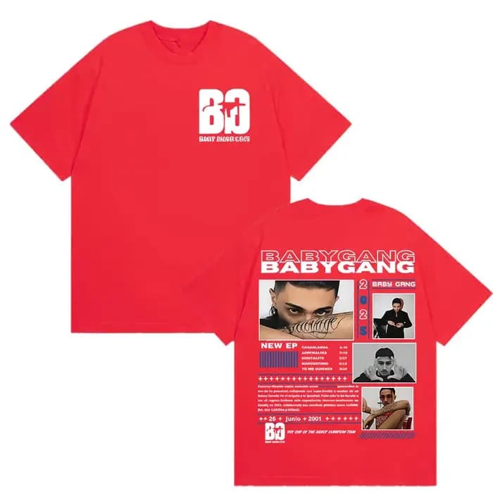 Rappeur bébé Gang Tour 2025 Merch t-shirts hommes Style rétro gothique à manches courtes T-shirt Hip Hop vêtements