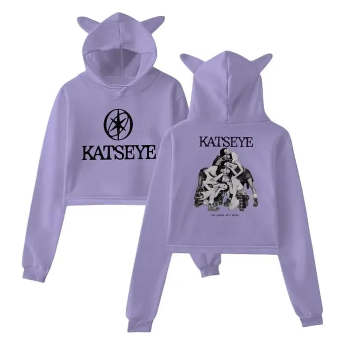 Katseye Tour 2025 Merch sweat à capuche pour filles chat oreille culture pull vêtements décontractés