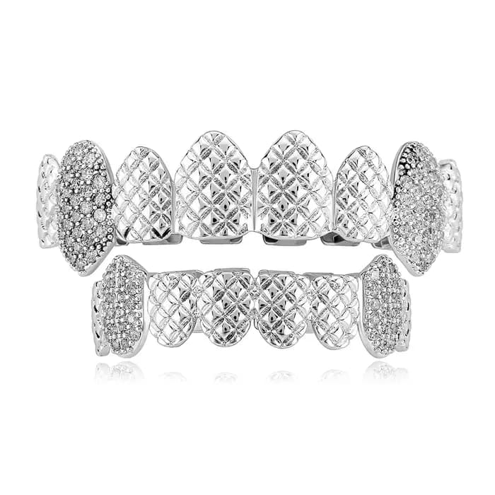 TOicalRILLZ-Ensemble de bijoux Hip Hop Iced Out CZ Grillz