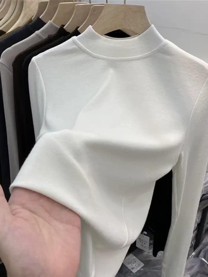 T-shirt blanc basique en pur coton de haute qualité pour femmes
