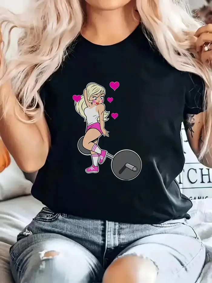 T-shirt de fitness pour femmes avec imprimé graphique