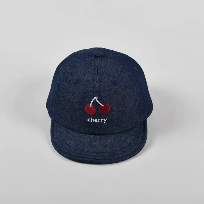 Casquette de baseball souple brodée cerises printemps-été