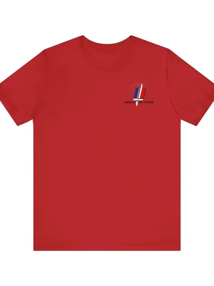 T-shirt Manches Courtes 100% Coton, Décontracté, Armée Française, Terre