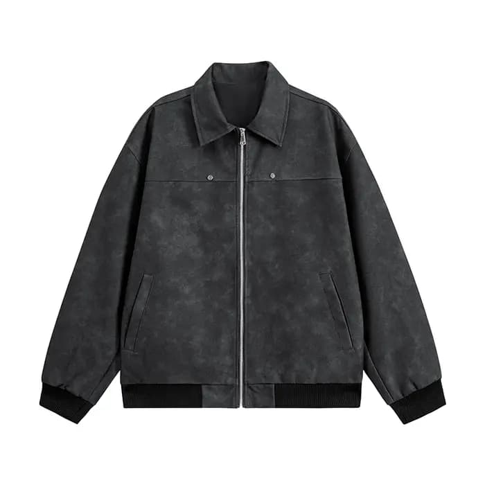 Veste en simili cuir tendance pour homme
