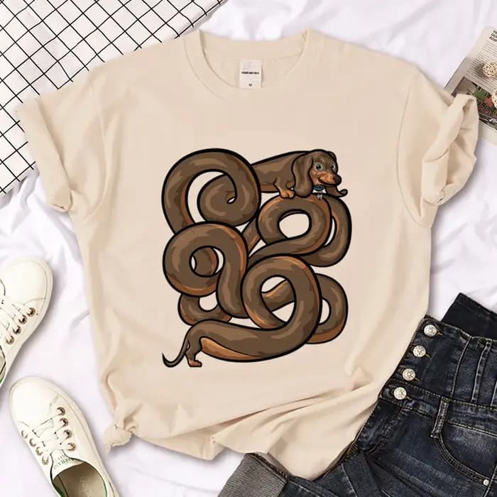 Teckel T-shirts femmes drôle t-shirt femme Streetwear vêtements décontracté hauts