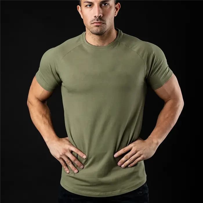 T-shirt manches courtes pour homme, en coton, slim, mode été