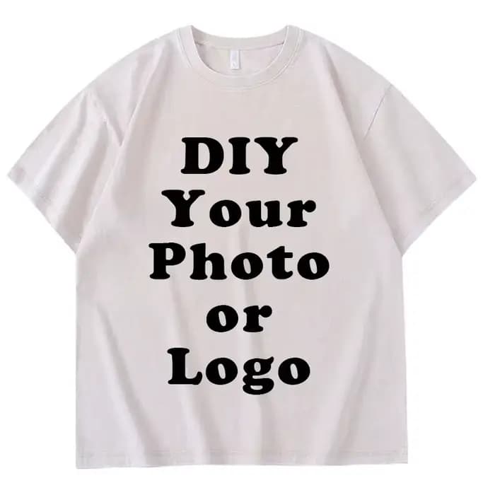 Bricolage votre Photo ou Logo personnalisé imprimé T-shirt 100% coton lavé