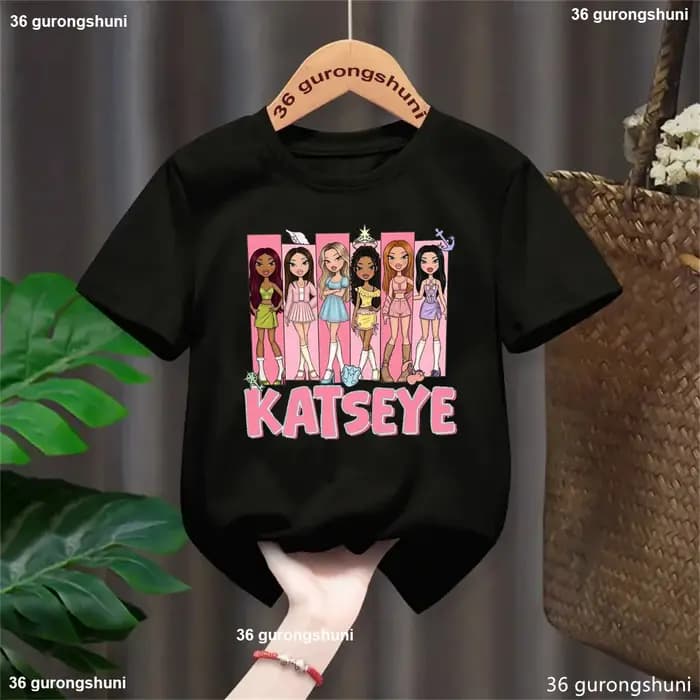 KATSEYE T-Shirt de chanteur de musique garçons/filles à manches courtes mignon enfants