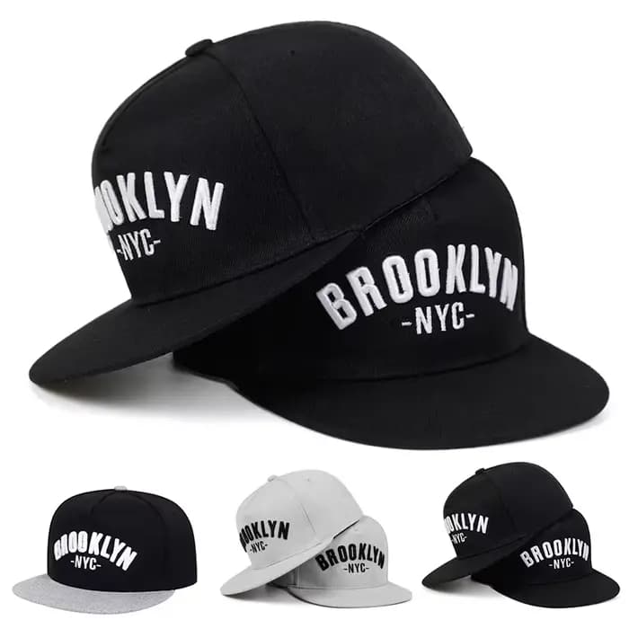 Casquette snapback brodée avec la lettre BROOKLYN pour hommes