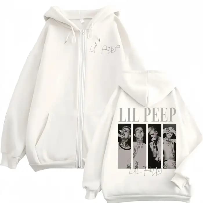 Rappeur Lil Peep Merch sweat à capuche avec fermeture éclair Hip Hop Vintage