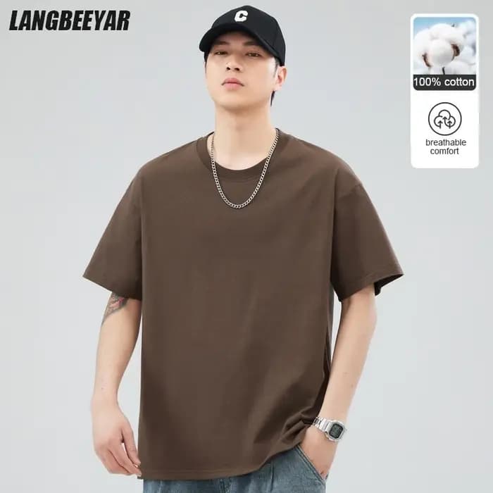 Homme t-shirts 100% coton de haute qualité nouvelle marque d'été hauts classique plaine col rond manches courtes décontracté mode hommes vêtements