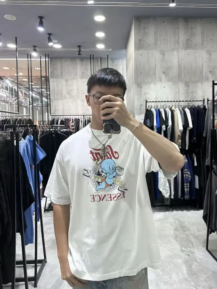 Yao mode Saint de Michael haute qualité 1:1 décontracté Streetwear ample Baggy manches courtes unisexe hommes vêtements