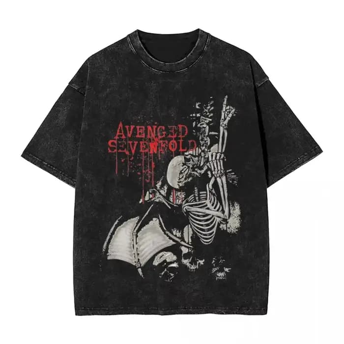 Avenged Sevenfold T-Shirts Hip Hop T-shirt en coton lavé Vintage pour hommes et femmes, Streetwear i