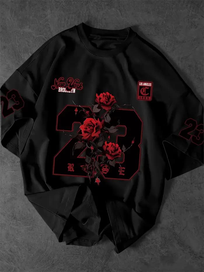T-shirt graphique New York 23 Rose pour hommes