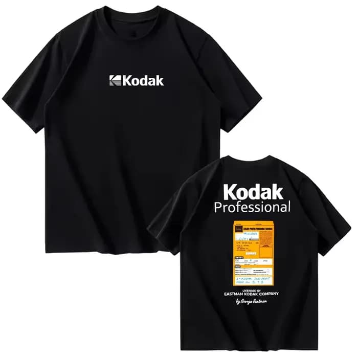 T-shirt en coton pour hommes et femmes, marque Kodak Summer, mode décontractée, polyvalent, respiran