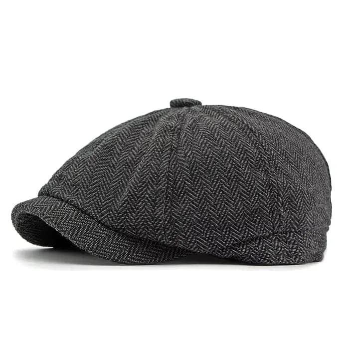 Casquette plate en sergé pour hommes et femmes, casquettes gavroche à chevrons, chapeau octogonal de