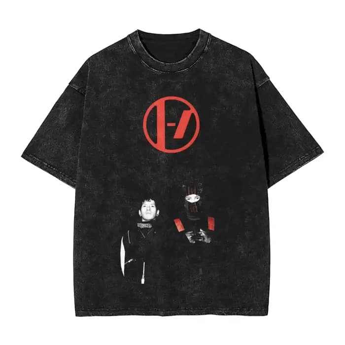 Twenty One Pilots femme hommes lavé marquage à chaud impression T-Shirt