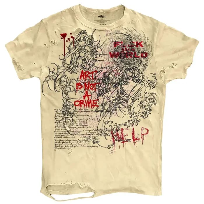 T-shirts graphiques déchirés hommes T-shirt Vintage été décontracté