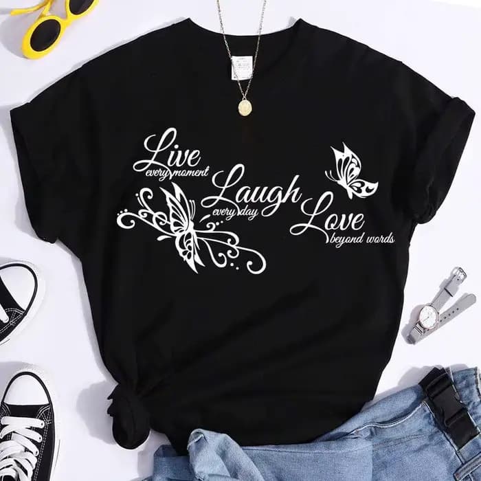 T-shirt à manches courtes et col rond pour femme