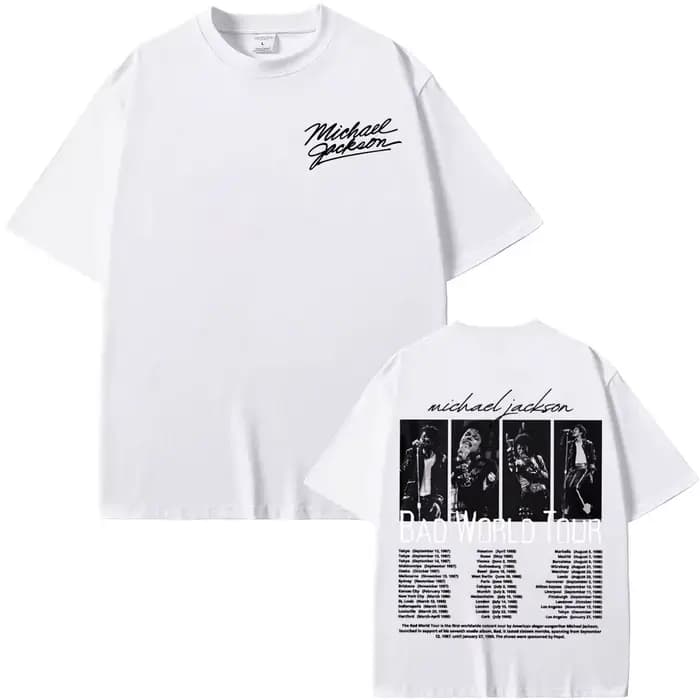 T-shirt King of Pop Michael Jackson Bad World Tour pour hommes et femmes