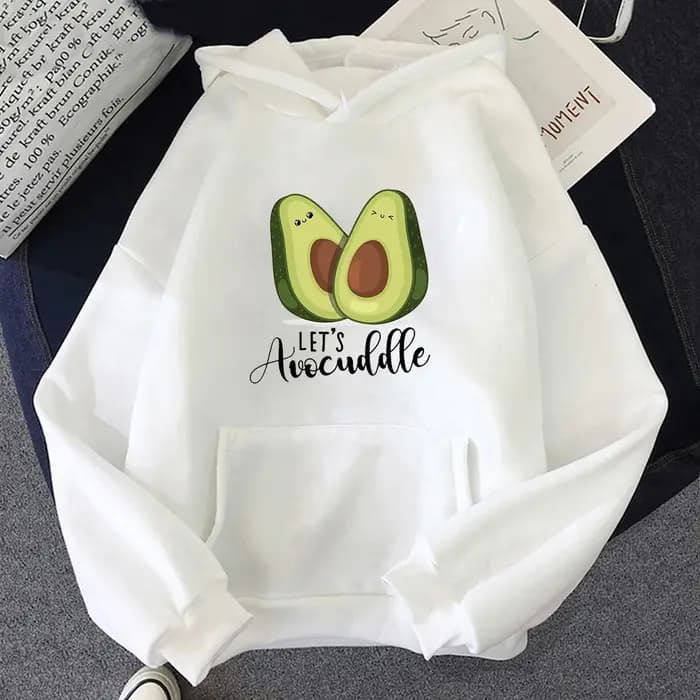 Sweat à capuche imprimé avocat de dessin animé pour adolescents