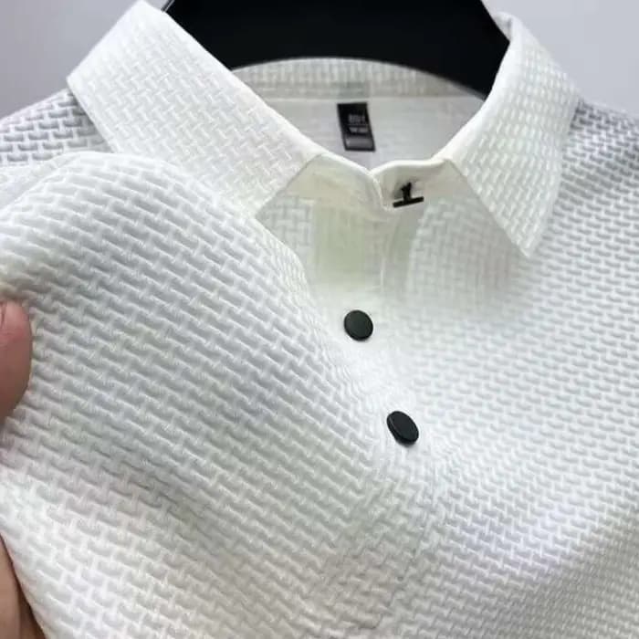 Nouveau Polo Homme 2025 – Style Décontracté, Col Boutonné, Couleur Unie, Chemise Vintage pour Homme,