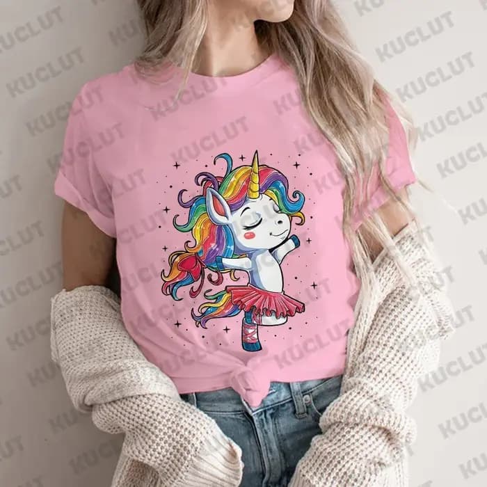 Licorne Ballet t-shirt femmes danse concepteur haut animé fille graphique t-shirts