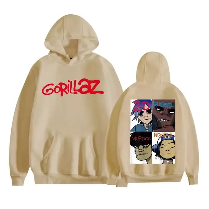Gorillaz bande visage Arts graphique à capuche hommes femmes vêtements rétro dessin animé à manches longues sweat mode