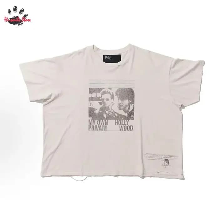 Streetwear PALY t-shirt hommes femme lavé faire vieux endommagé décontracté Couple printemps été mod