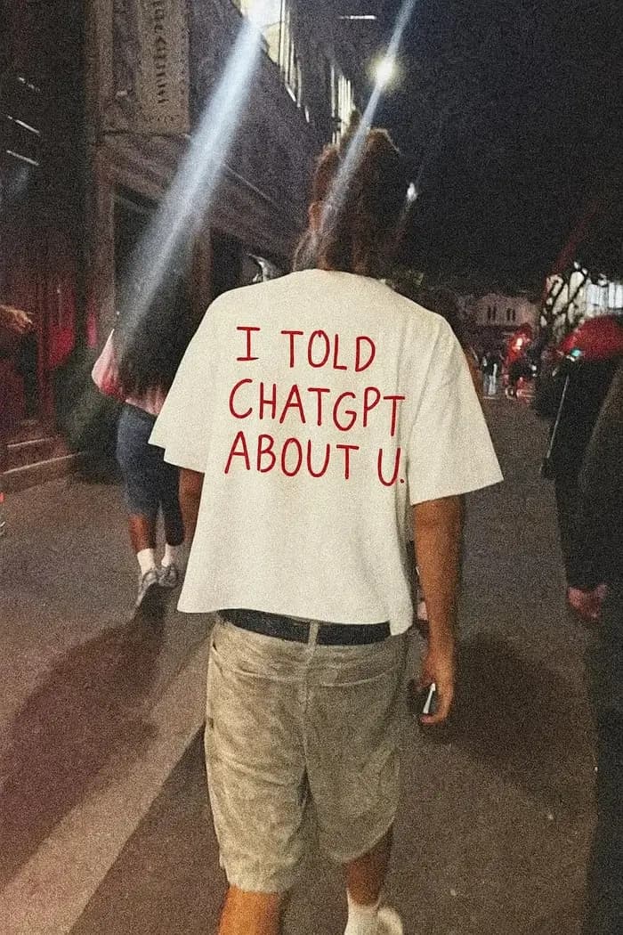 Je dit ChatGPT sur vous T-Shirt drôle AI Meme Tech Humor cadeau Streetwear haute qualité col rond à manches courtes