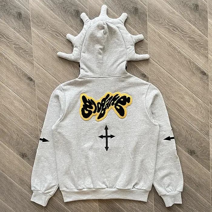 Sweat à capuche zippé gris ou noir Glo Gang