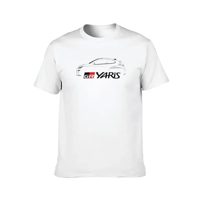 GR Yaris Silhouette-T-Shirt noir homme T-Shirt coton haute qualité