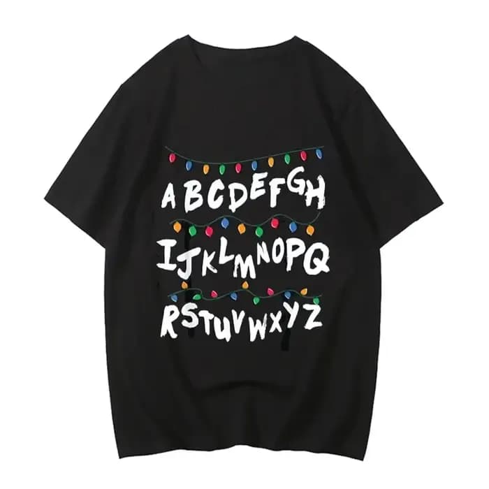 T-shirt Stranger Christmas Light avec motif monstre pour femme, mode gothique, t-shirts vintage