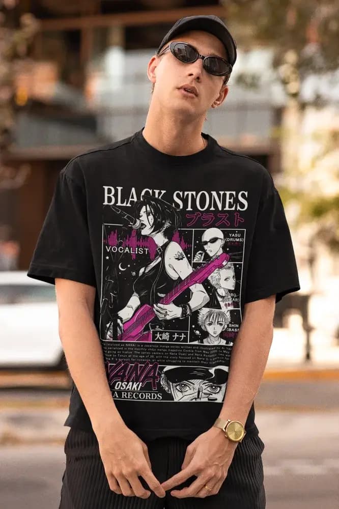 Nana Osaki T-Shirt, pierres noires Manga Anime fille Kawai chemise graphique toutes tailles