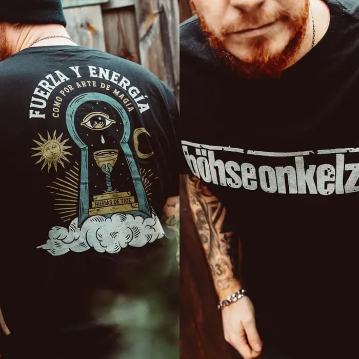 T-Shirt en coton avec image graphique Helden De Tioz Böhse Onkelz pour hommes et femmes, Streetwear d'été