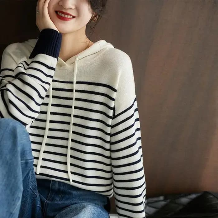 Sweat à capuche rayé pour femmes coton Designer 2025 tendance pas cher Emo haute qualité Y 2k Vintage pull femme hauts
