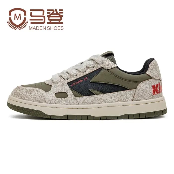Maden hommes rue baskets à la mode rétro couleur bloc chaussures de Skate décontractées plate-forme épaisse semelle