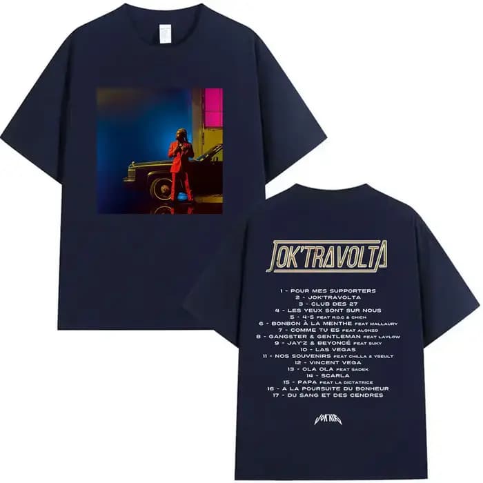 Rappeur Jokair Jok Travolta Tour 2025 t-shirts graphiques hommes Vintage surdimensionné coton T-shirt homme mode Hip